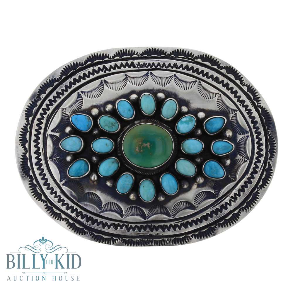Bobby Johnson Royston & Kingman Turquoise Belt Buckle (1 of 2)