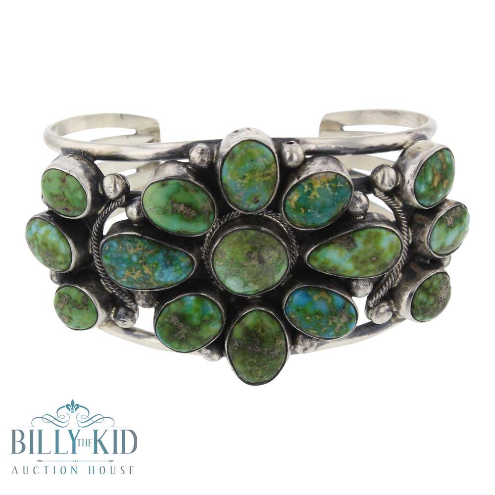 Bob Becenti Sonoran Gold Turquoise Cluster Bracelet (1 of 3)