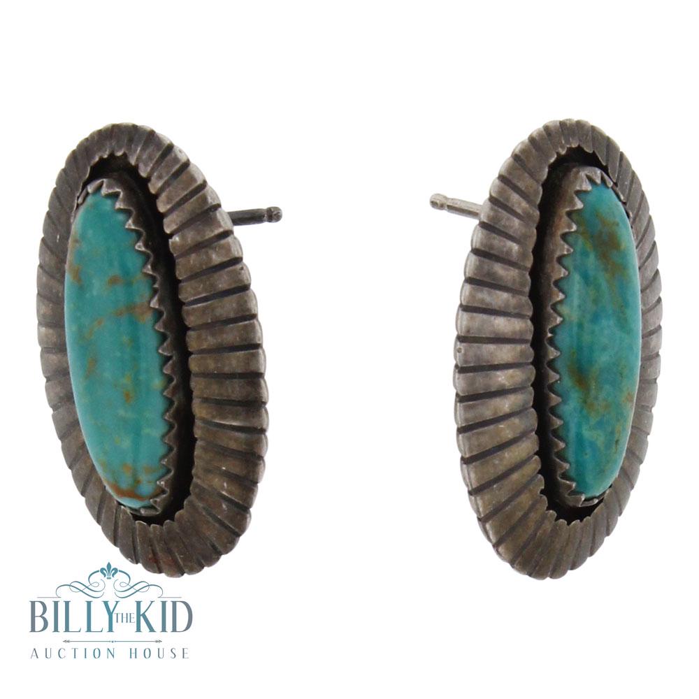 Old Pawn Turquoise Shadow Box Post Earrings (1 of 2)
