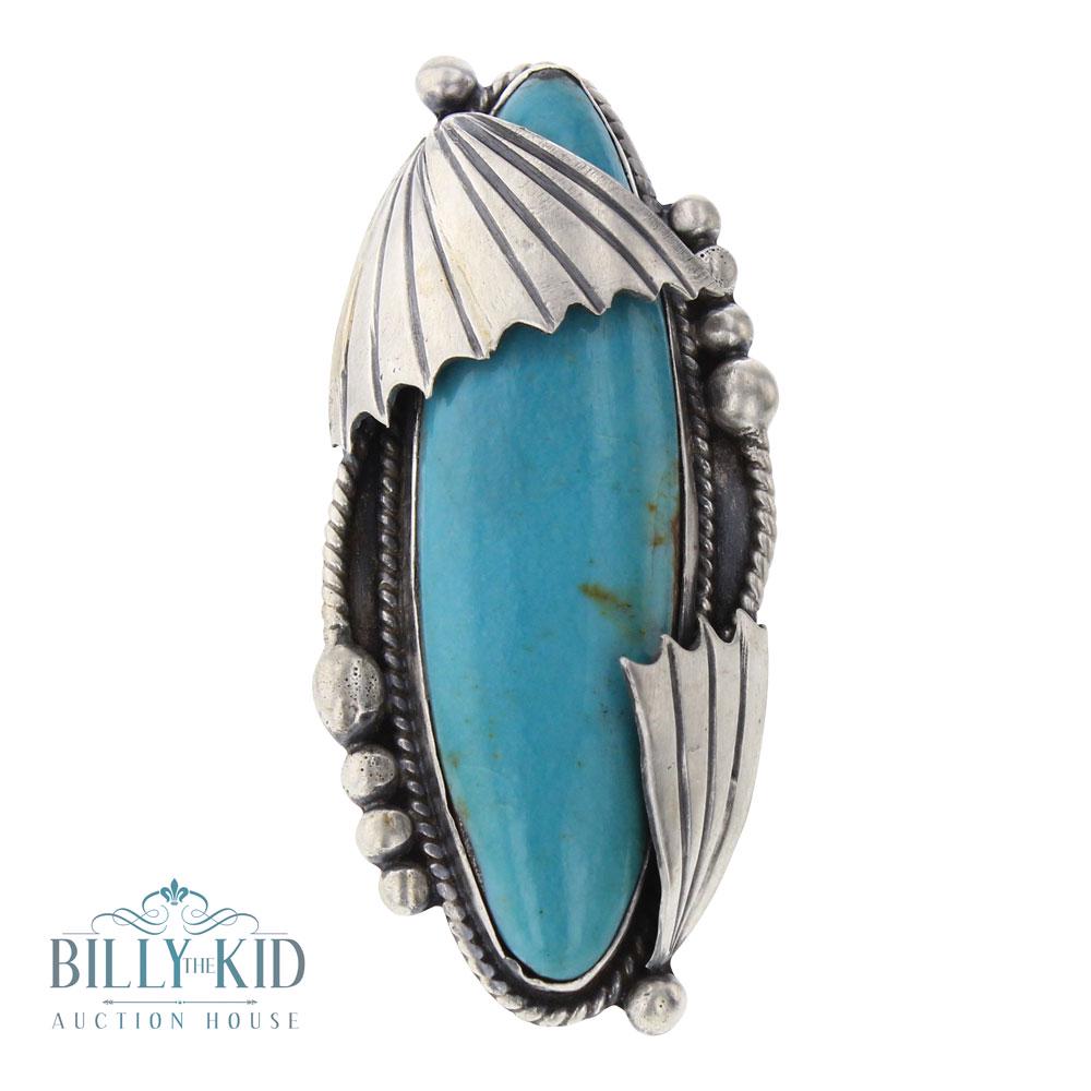 Vintage Turquoise Elongated Ring (1 of 2)