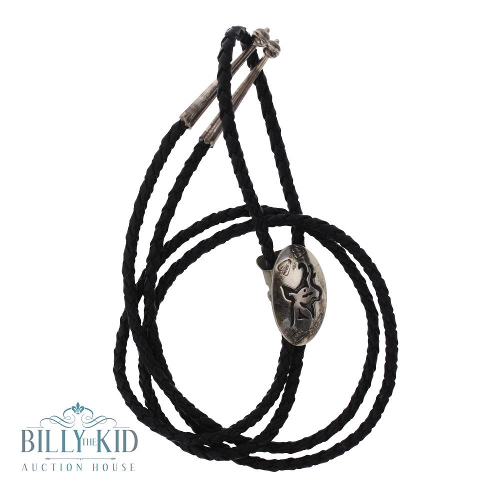 Vintage Goat Bolo Tie: Sterling Silver | | Vintage Goat Bolo Tie | Navajo Native American Southwest Indian Jewelry | Weight:25 Grams, | Dimensions: Bolo Tie: 24" length, 1" x 1.5" bolo | Signed: DJ