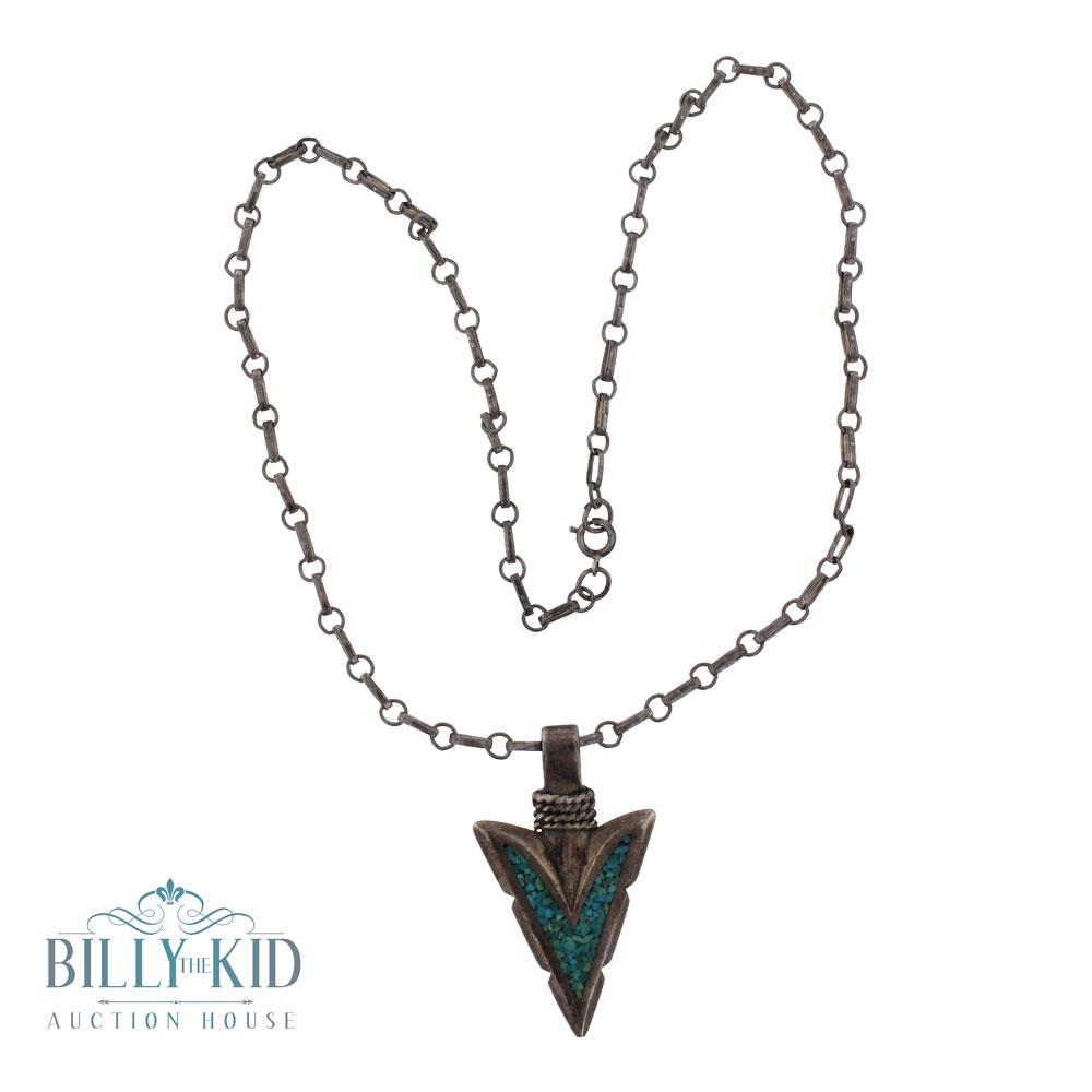 Vintage Turquoise Arrow Head Design Pendant (1 of 3)