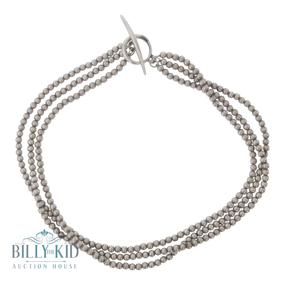 Vintage Taxco 3 Strand Silver Beads pearls (1 of 2)