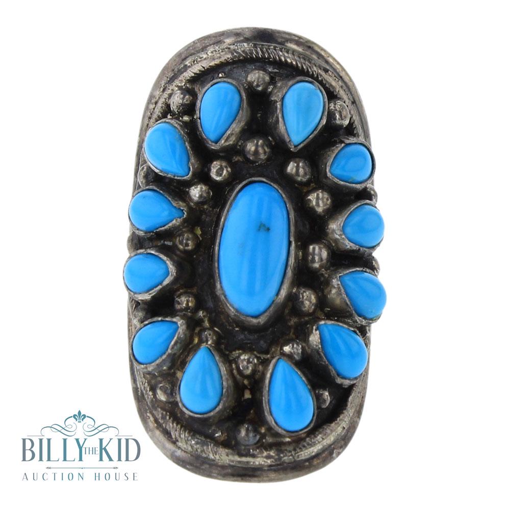 Vintage Sleeping Beauty Turquoise Cluster Ring (1 of 3)