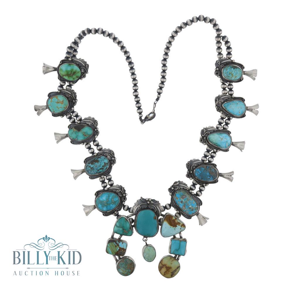 Lydia Begay Nevada Turquoise Large Freeform Squash (1 of 3)