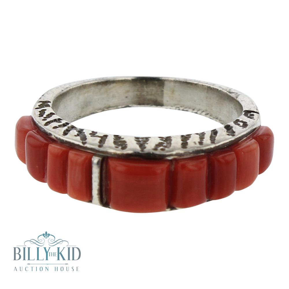 AT Mediterranean Coral Cobblestone Inlay Ring (1 of 3)