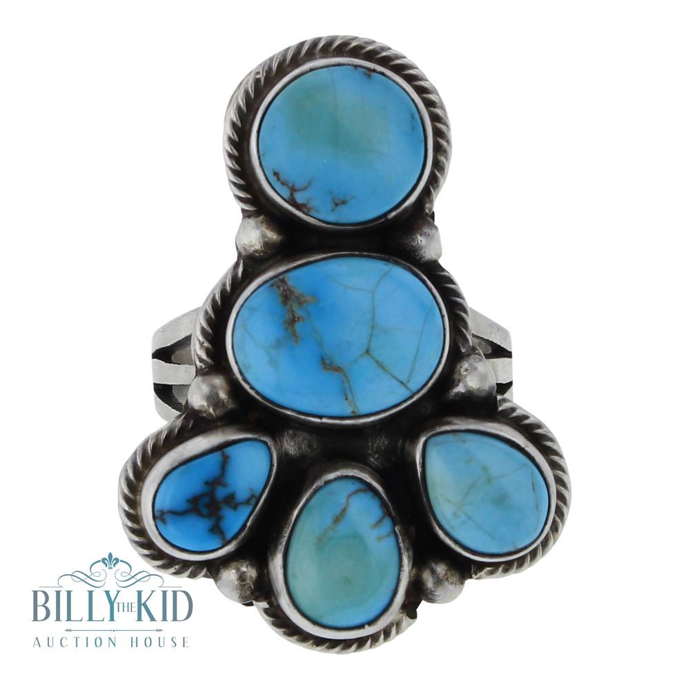 Darrin Livingston Kingman Turquoise Cluster Ring (1 of 2)