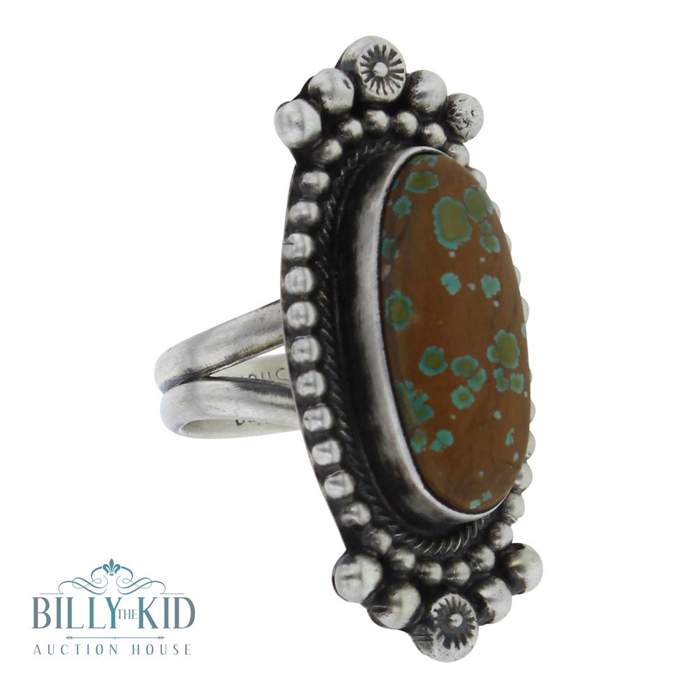 Sheila Becenti Number Eight Turquoise Drop Ring (1 of 3)