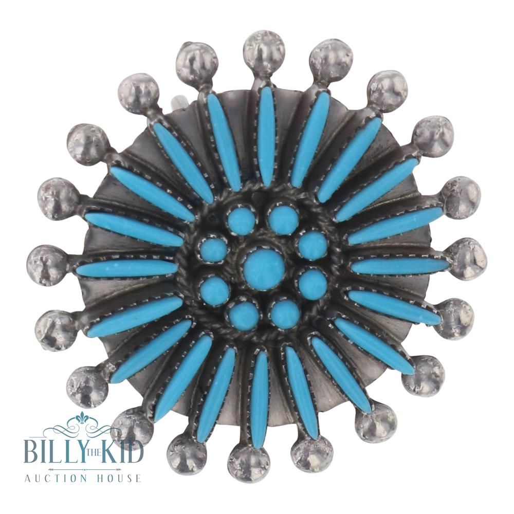 Turquoise Needlepoint Zuni Ilay Pin Pendant (1 of 2)