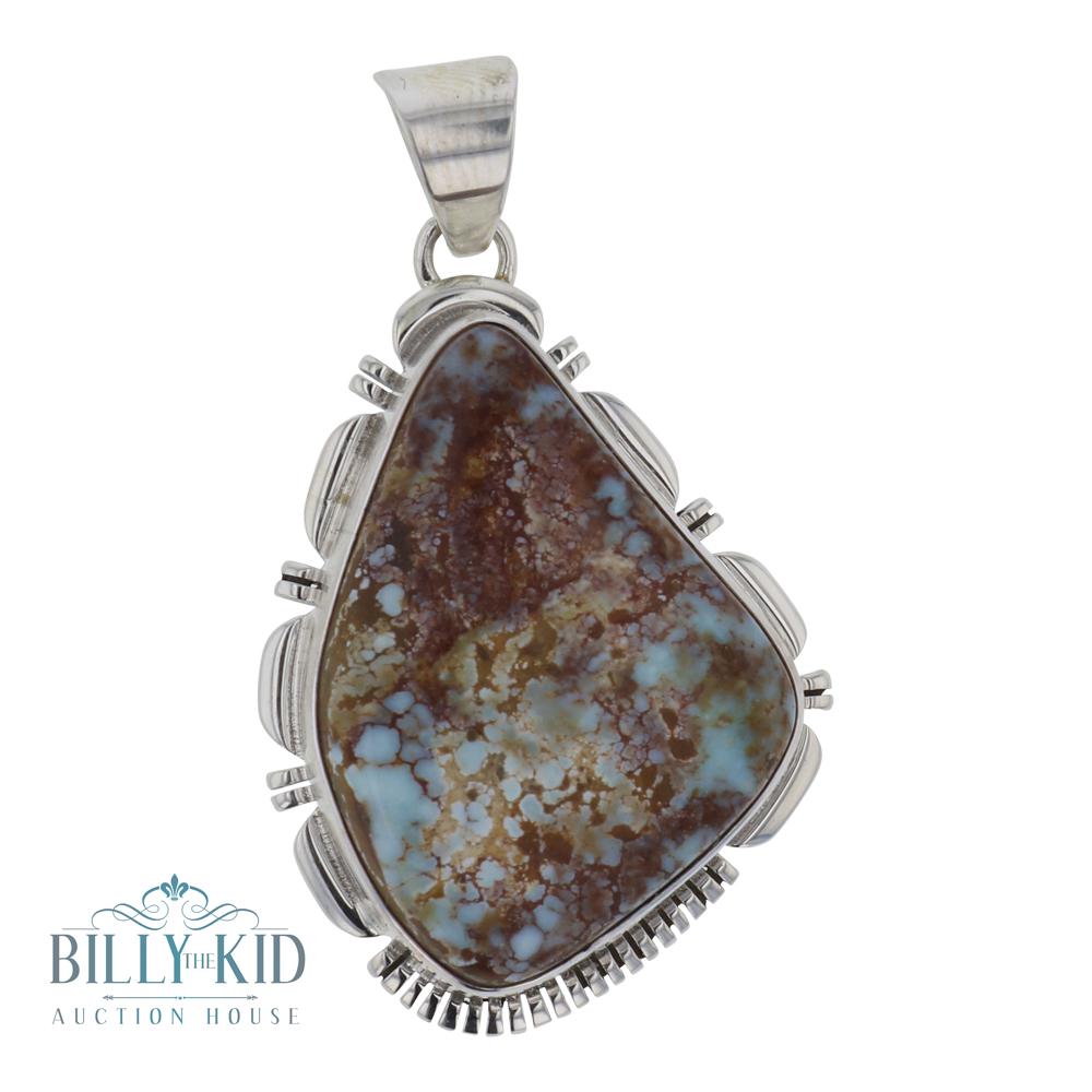 Larry Yazzie High Grade Dry Creek Turquoise Pendant (1 of 2)