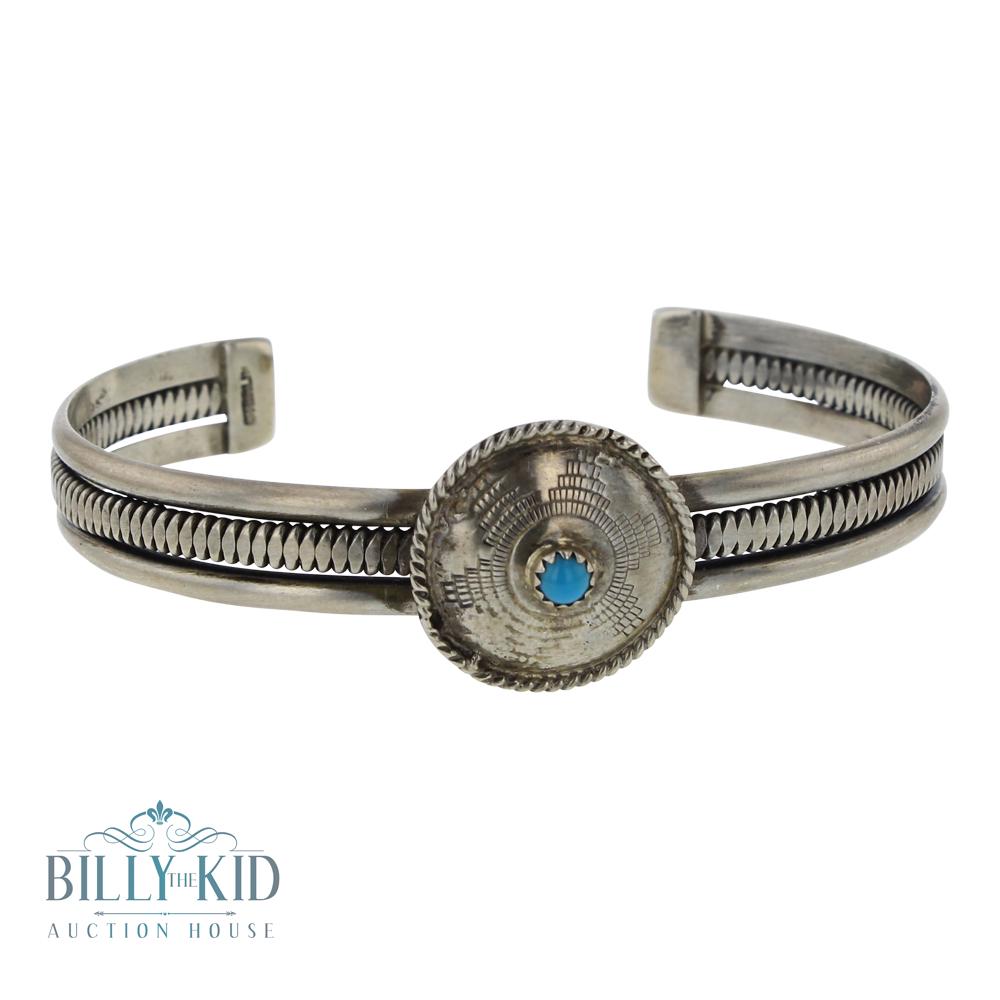 Kingman Turquoise Woven Tray Cuff Bracelet (1 of 3)