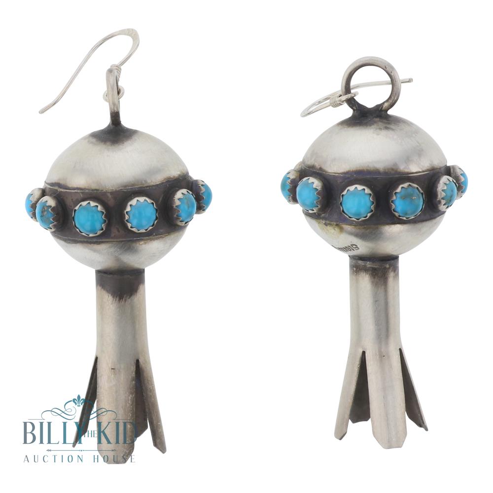 MS Kingman Turquoise Blossom Hook Earrings (1 of 2)