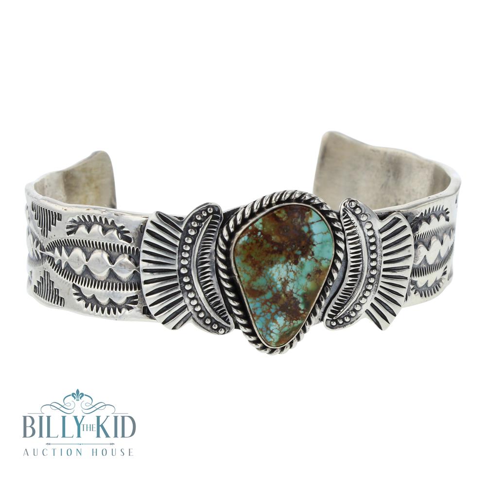 G. Hale Royston Turquoise Stamp Cuff Bracelet (1 of 4)