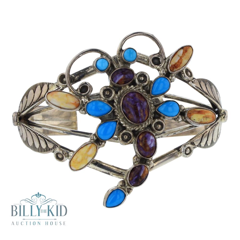 Spiny Oyster & Turquoise Dragon Fly Bracelet (1 of 3)