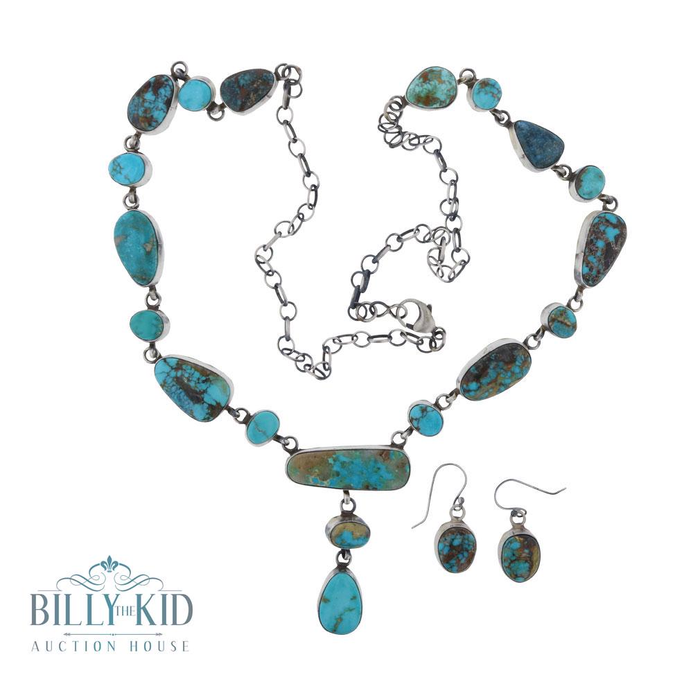 Kathleen Chavez Nevada Turquoise Necklace & Earrings (1 of 3)