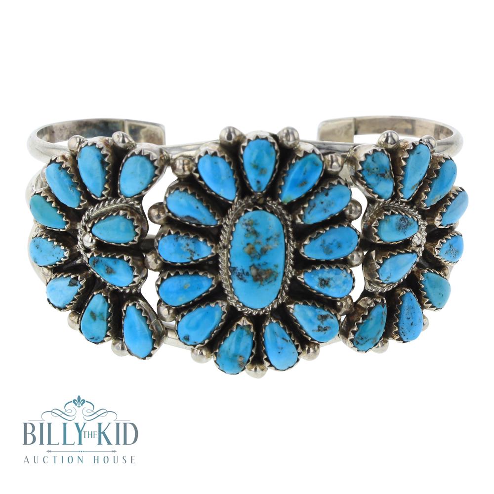 Kingman Nugget Turquoise Cluster Bracelet (1 of 3)