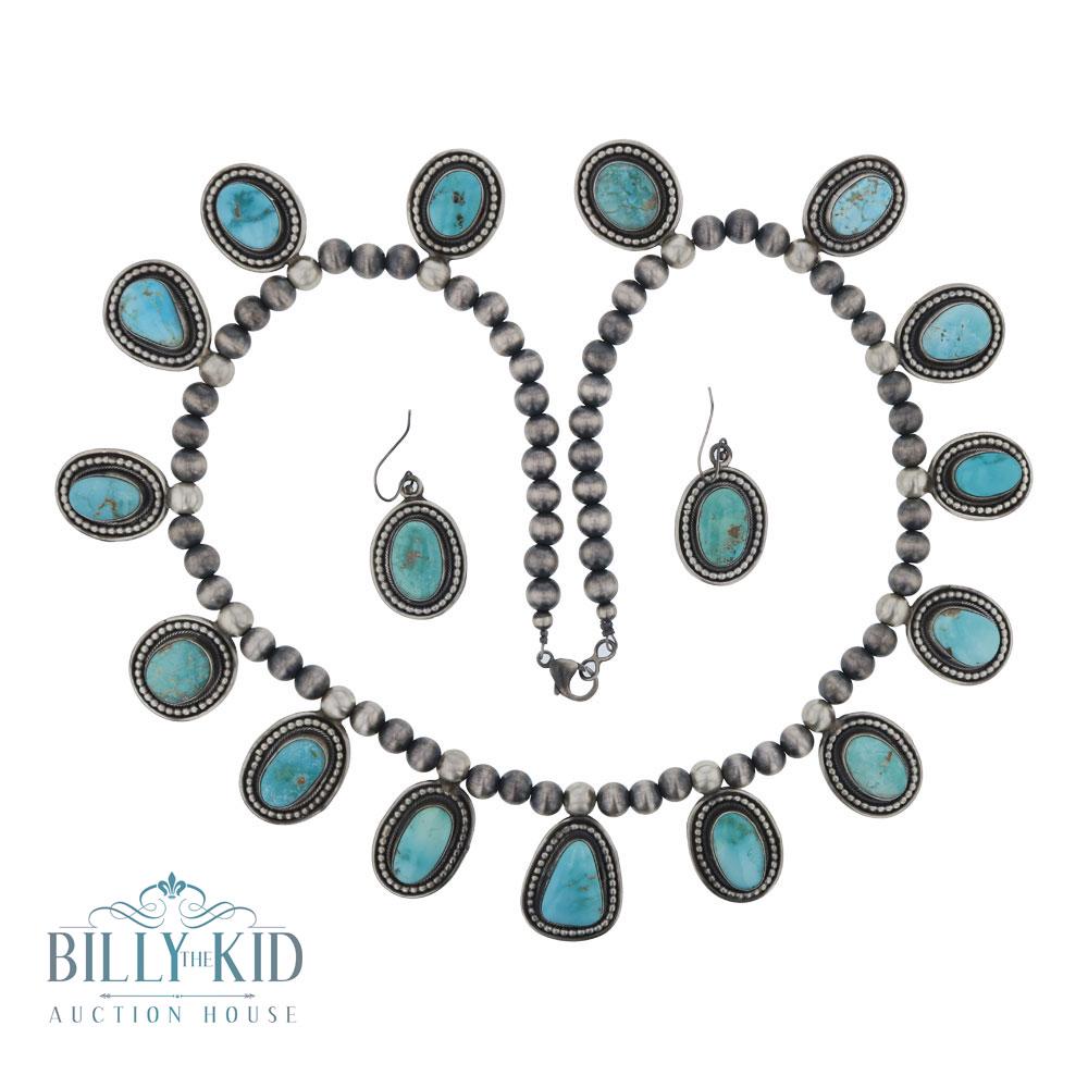 Beatty Tom Nevada Turquoise Necklace & Earrings Set (1 of 2)