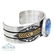 14K Gold & Silver Golden Hill Turquoise Wide Cuff - 2