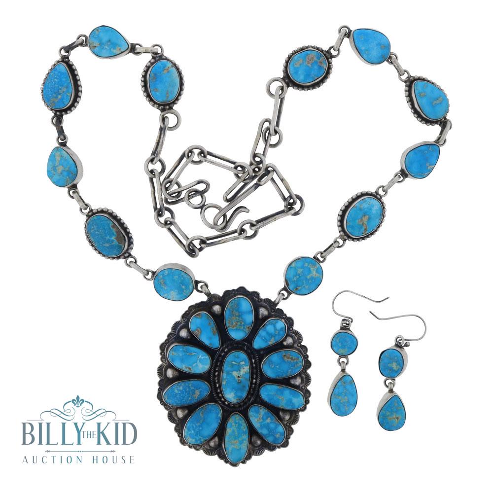Danny Clark Blue Ridge Turquoise Cluster Necklace & (1 of 3)