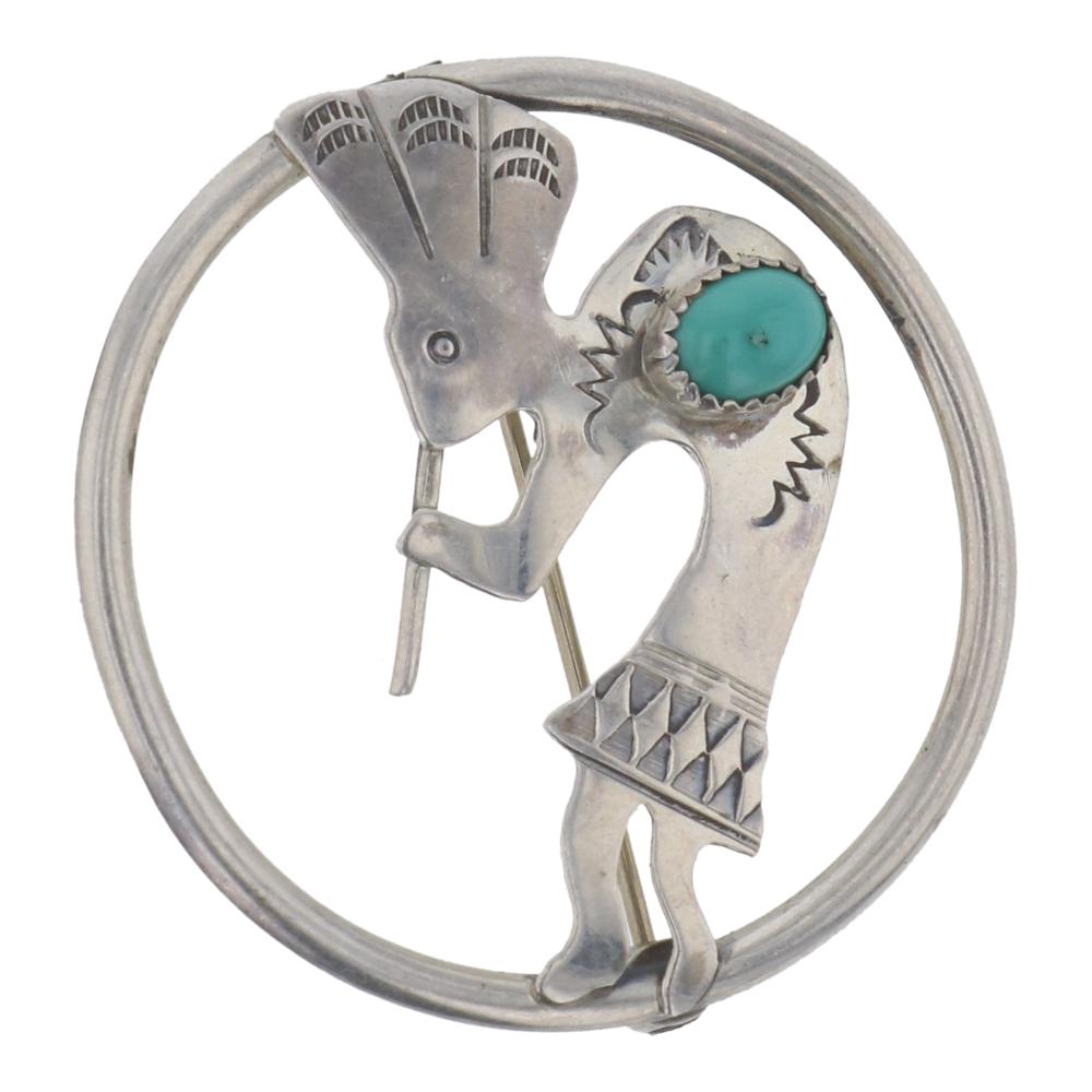 Vintage Turquoise Kokopelli Pin (1 of 2)