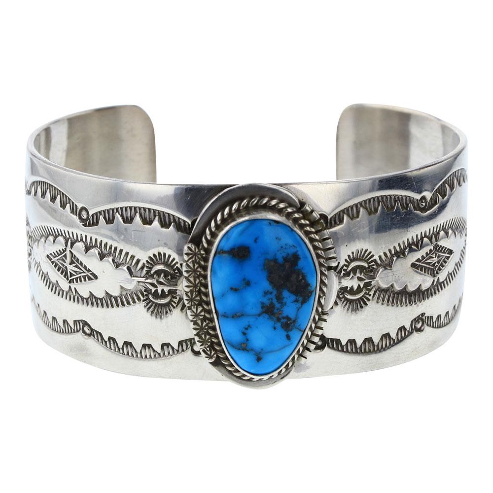 J. Nelson Kingman Turquoise Wide Cuff Bracelet (1 of 3)