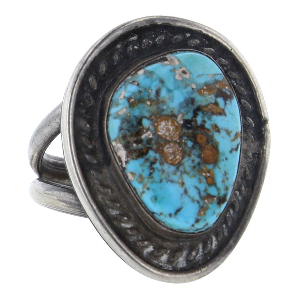 Old Pawn High Grade Nevada Turquoise Ring (1 of 2)