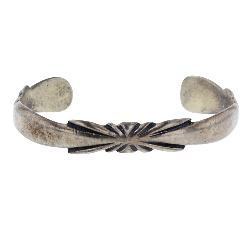 Old Pawn Plain Silver Cuff Bracelet (1 of 3)