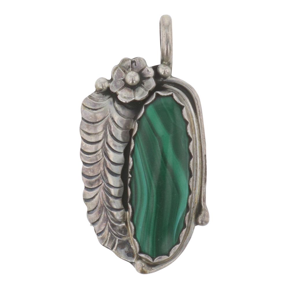 Vintage Malachite Leaf Pendant (1 of 2)