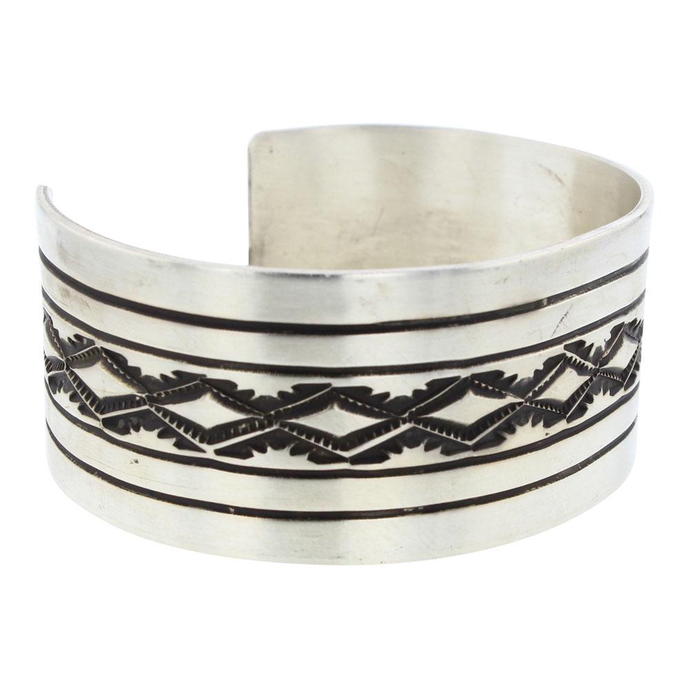 RE Deep Stamp Wide Cuff Bracelet (1 of 3)