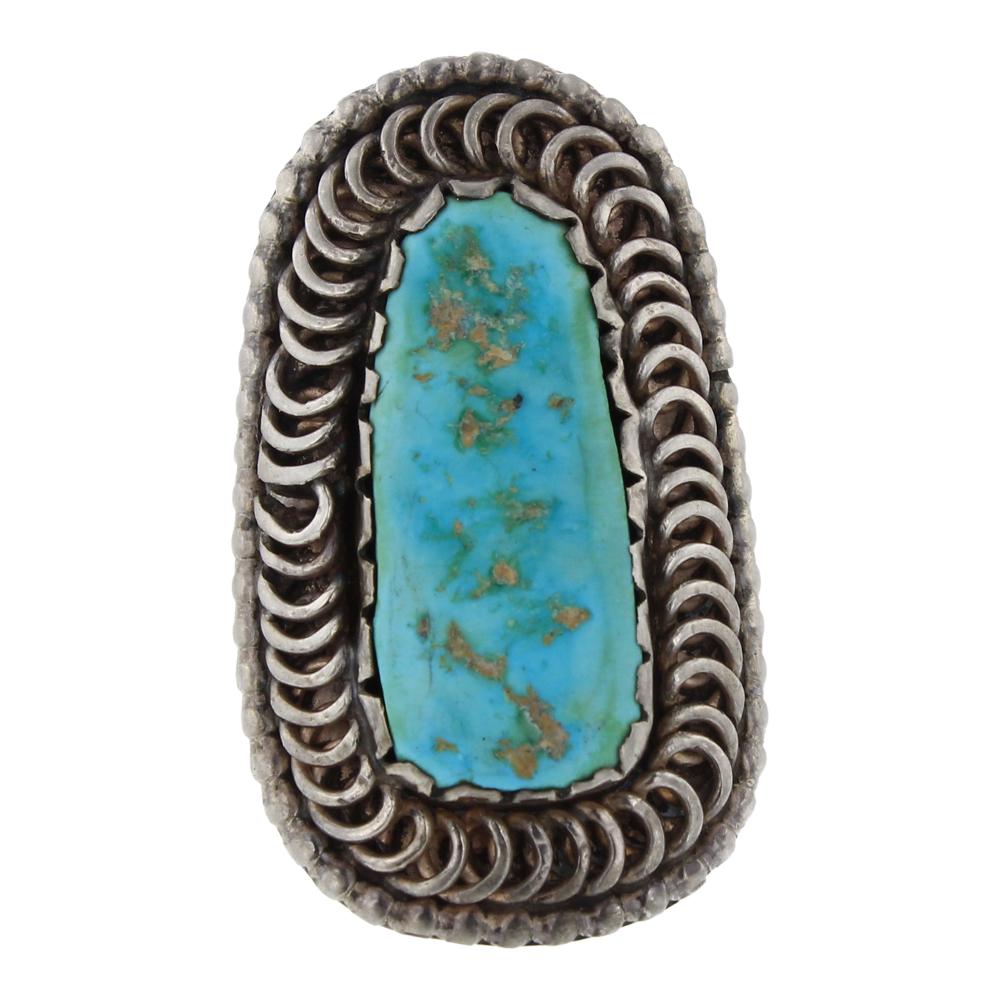 Old Pawn Kingman Turquoise Elongated Ring (1 of 3)