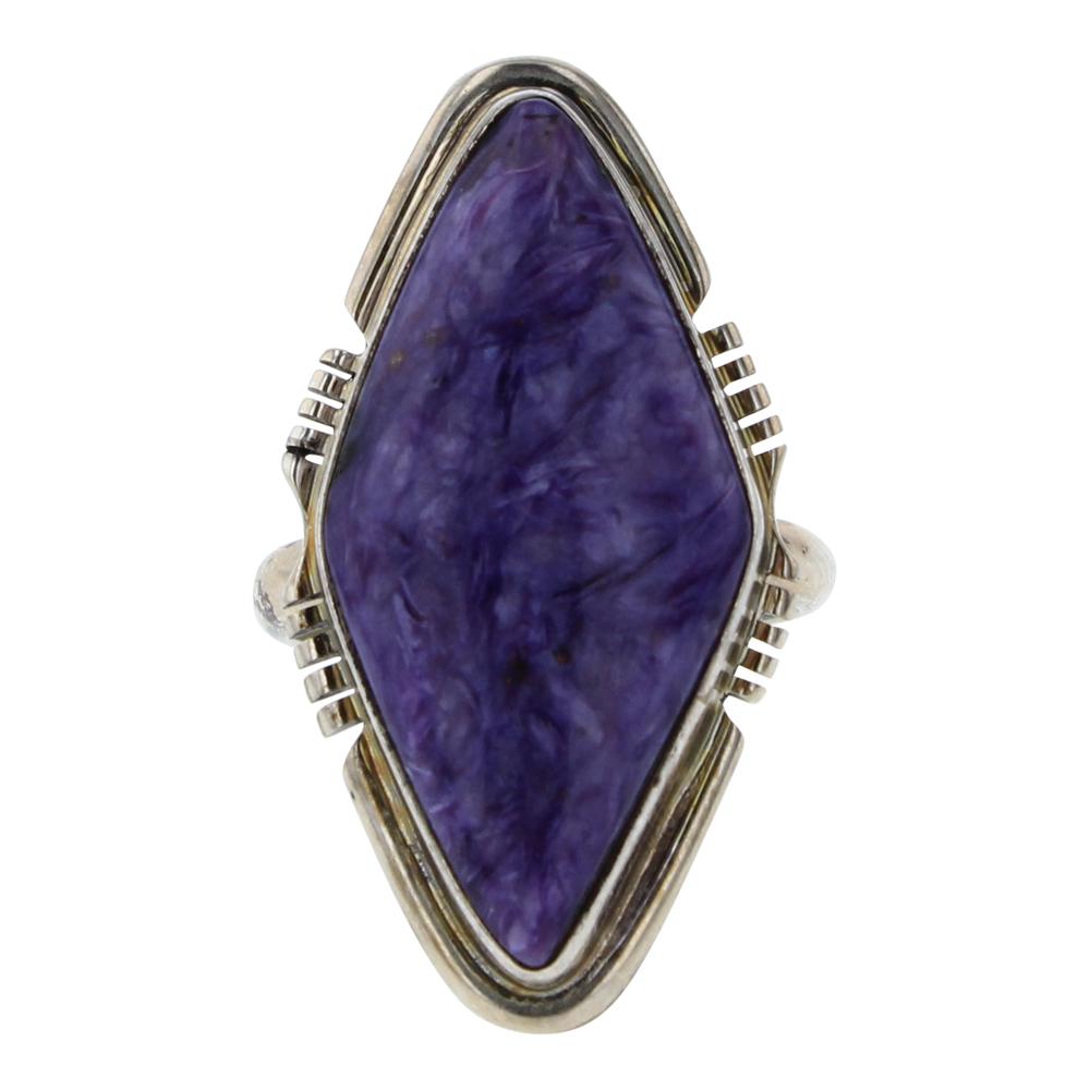 Nelson Vintage Charoite Diamond Shaped Ring (1 of 2)