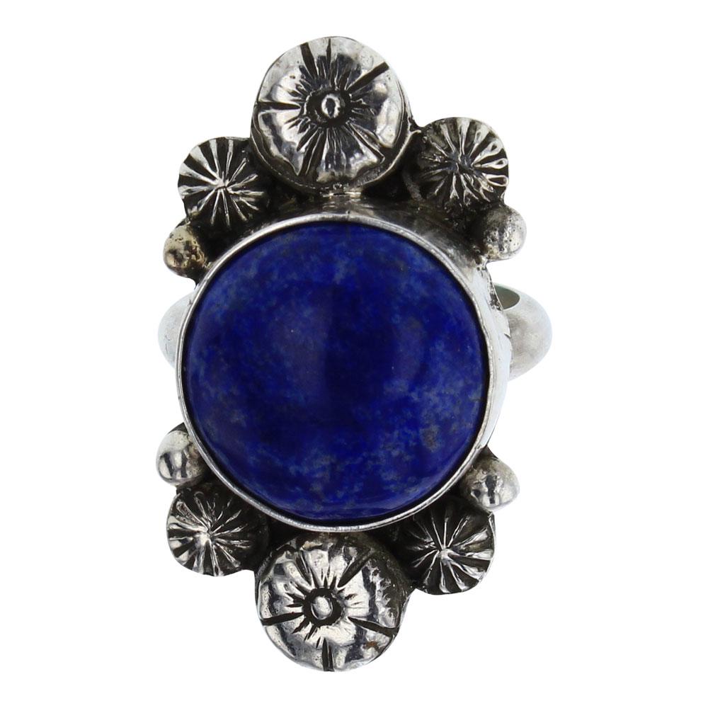 Vintage Flower Drop Lapis Ring (1 of 3)