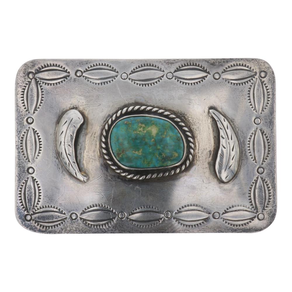 Old Pawn Nevada Turquoise Belt Buckle (1 of 2)