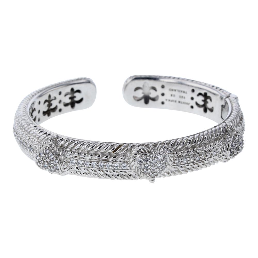 Vintage Judith Ripka White Topaz Pave Cuff Bracelet (1 of 4)