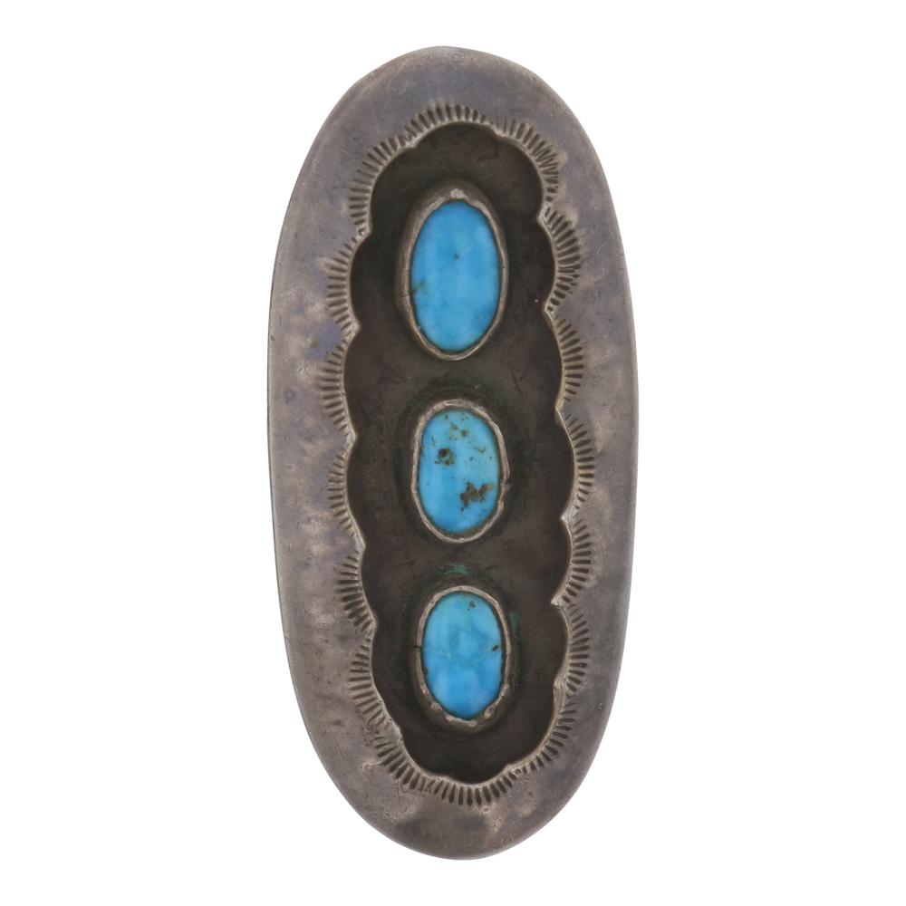 Old Pawn Kingman Turquoise Shadow Box Ring (1 of 3)