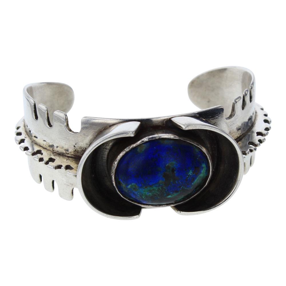 Vintage Contemporary Style Azurite Cuff Bracelet (1 of 3)