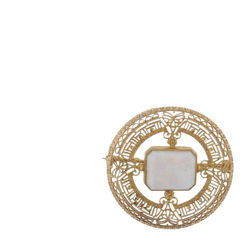 Vintage 10K Gold Australian Opal Pin (1 of 2)