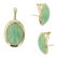 Vintage 14K Gold Jade Pendant & Earrings Set