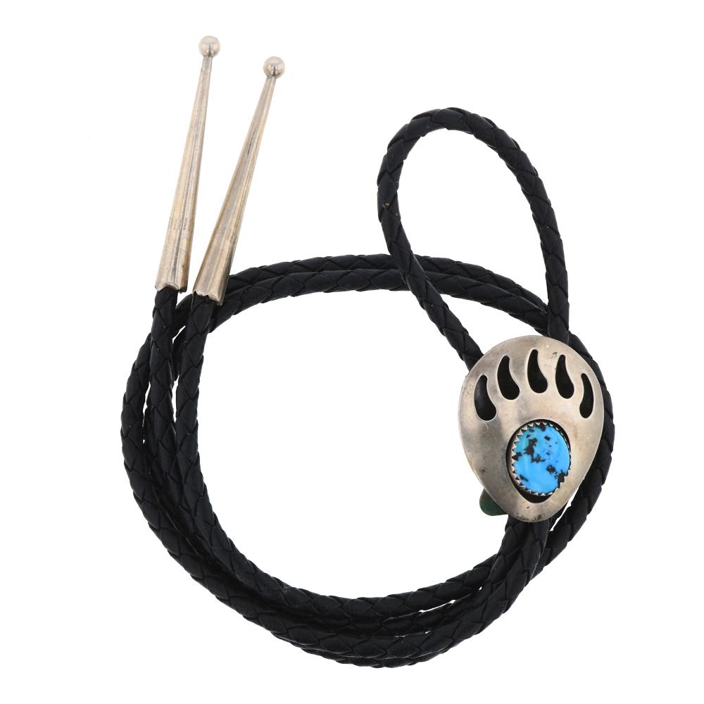 Kingman Nugget Turquoise Bear Pawn Bolo Tie (1 of 3)
