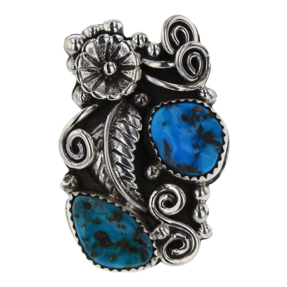 Vintage Turquoise Nugget Leaf Ring (1 of 3)