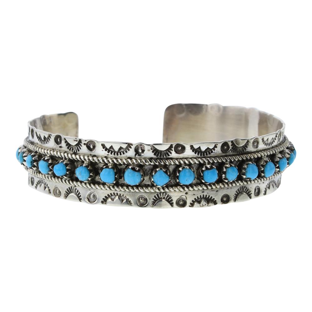 Vintage Turquoise Row Cuff Bracelet (1 of 4)