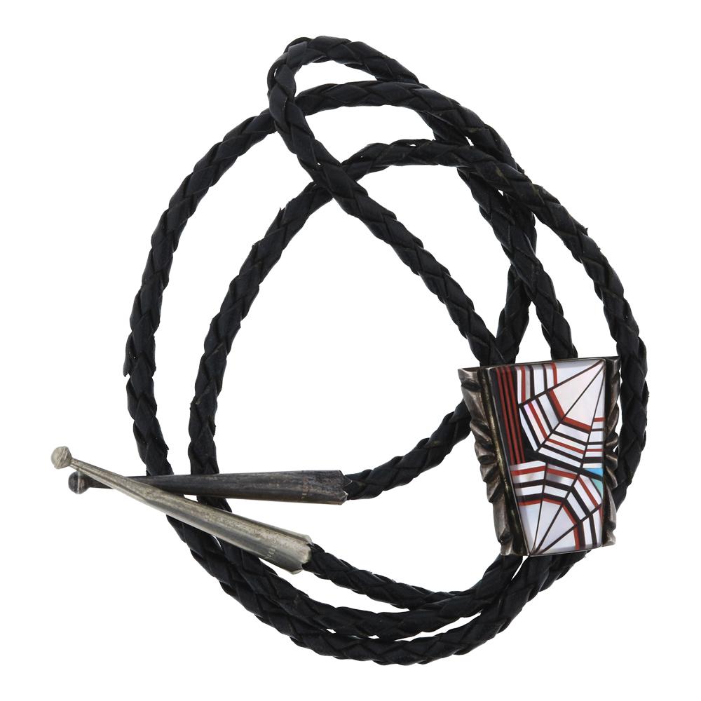 Vintage Mixed Stone Inlay Bolo Tie (1 of 3)