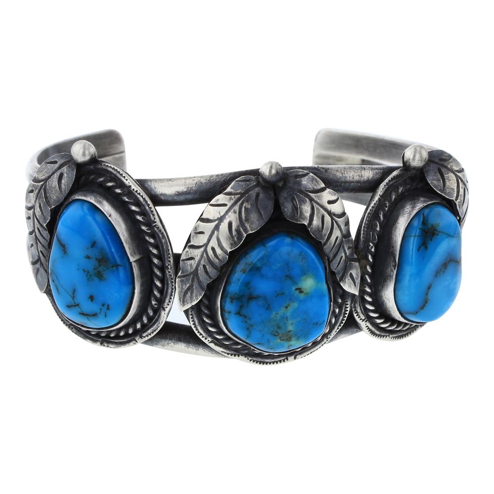 Old Pawn Kingman Turquoise Leaf Bracelet (1 of 4)