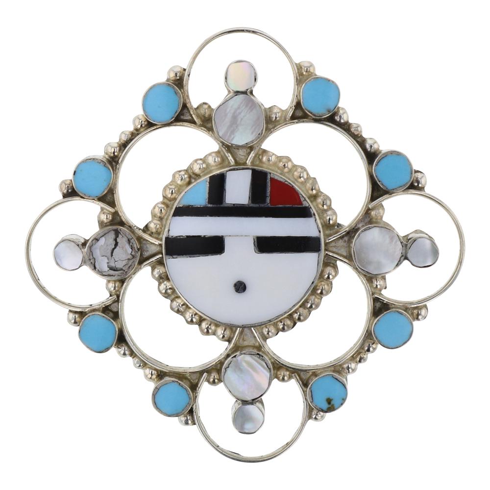 Old Pawn Mixed Stone Pin (1 of 2)