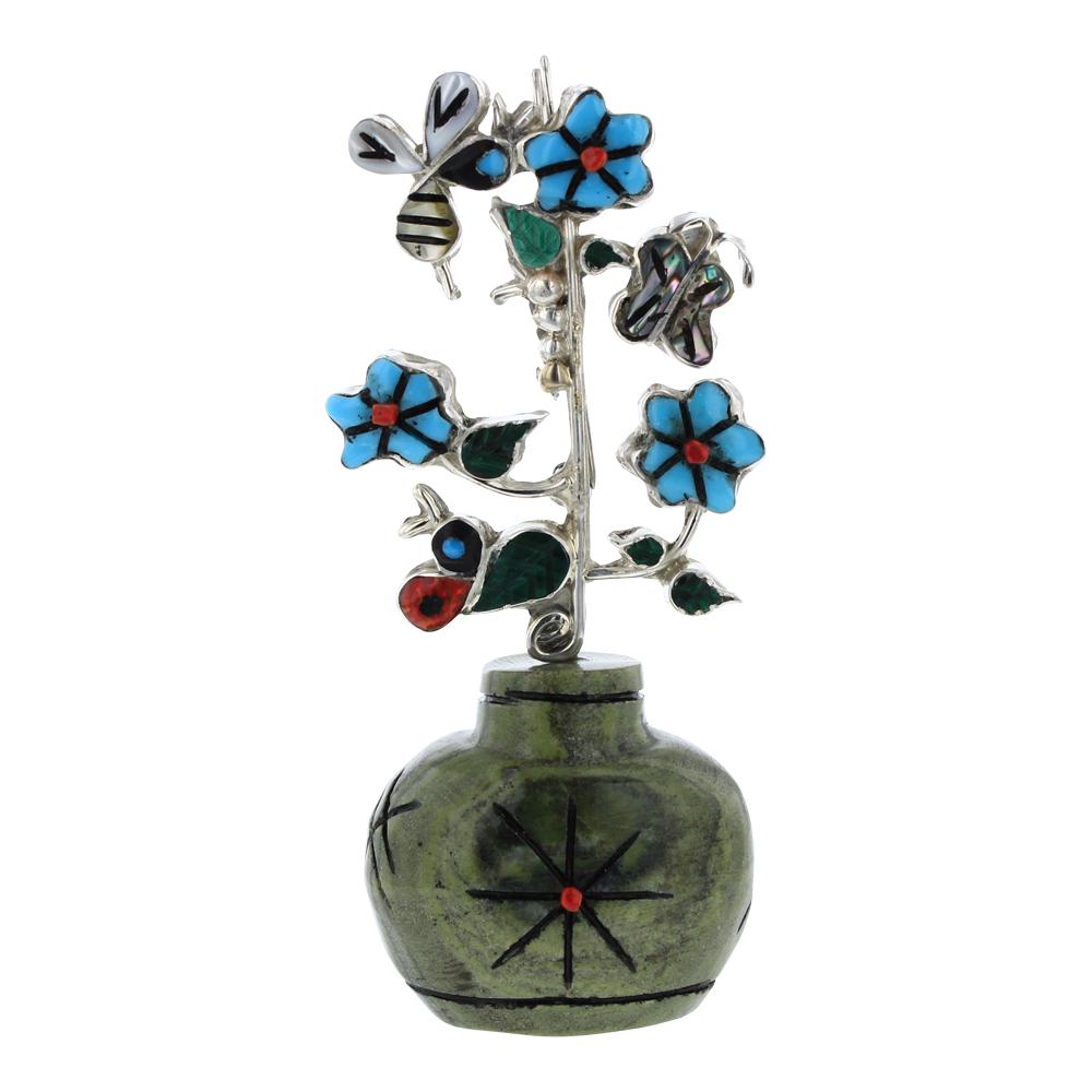 Vintage Zuni Tree of Life Mixed Stones Pin & Paper (1 of 2)