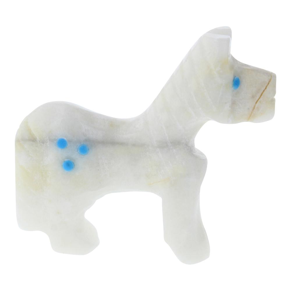 Todd Estate Zuni Carved White Soap Stone & Turquoise (1 of 4)