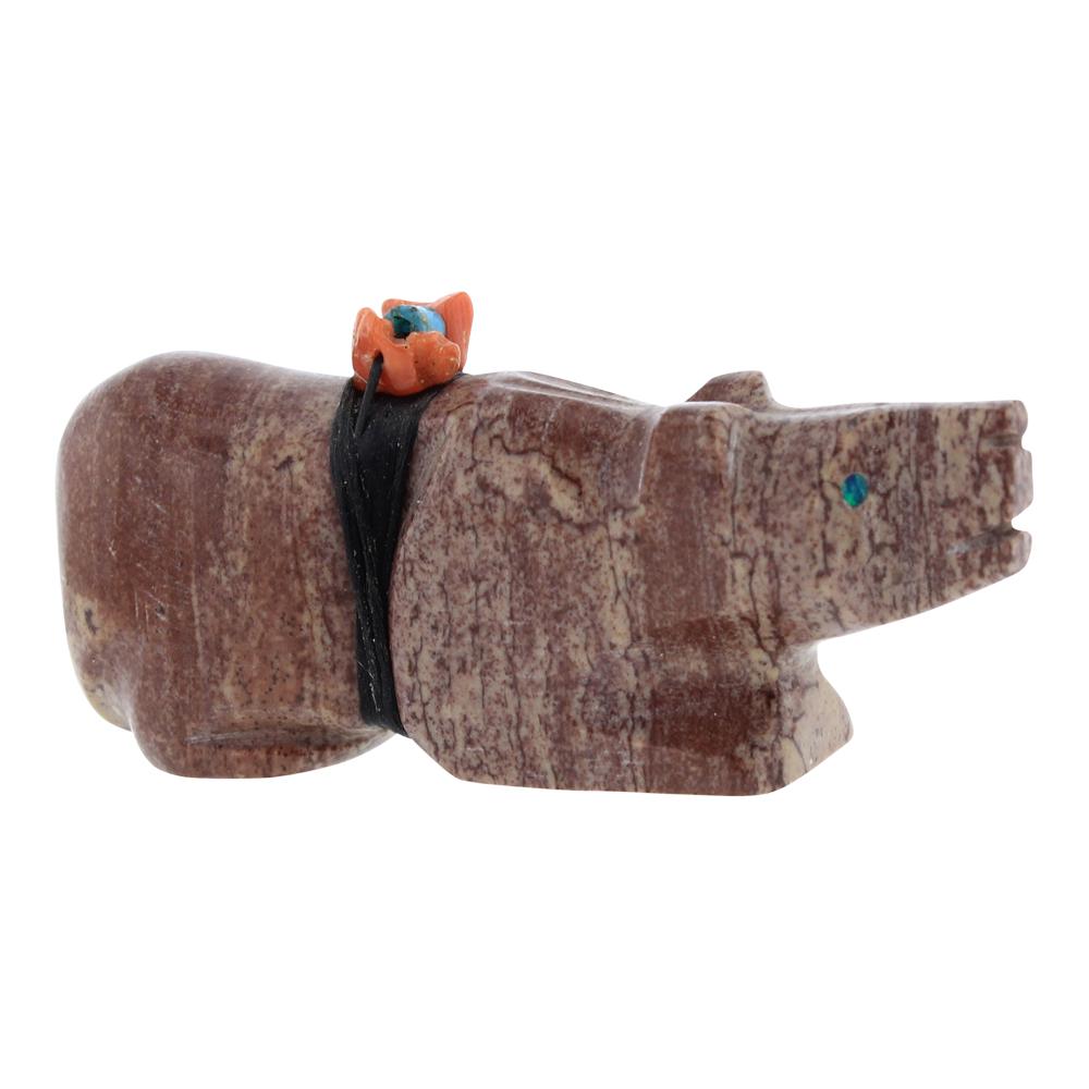 ML Zuni Carved Pipestone Carved Bear Fetish (1 of 5)