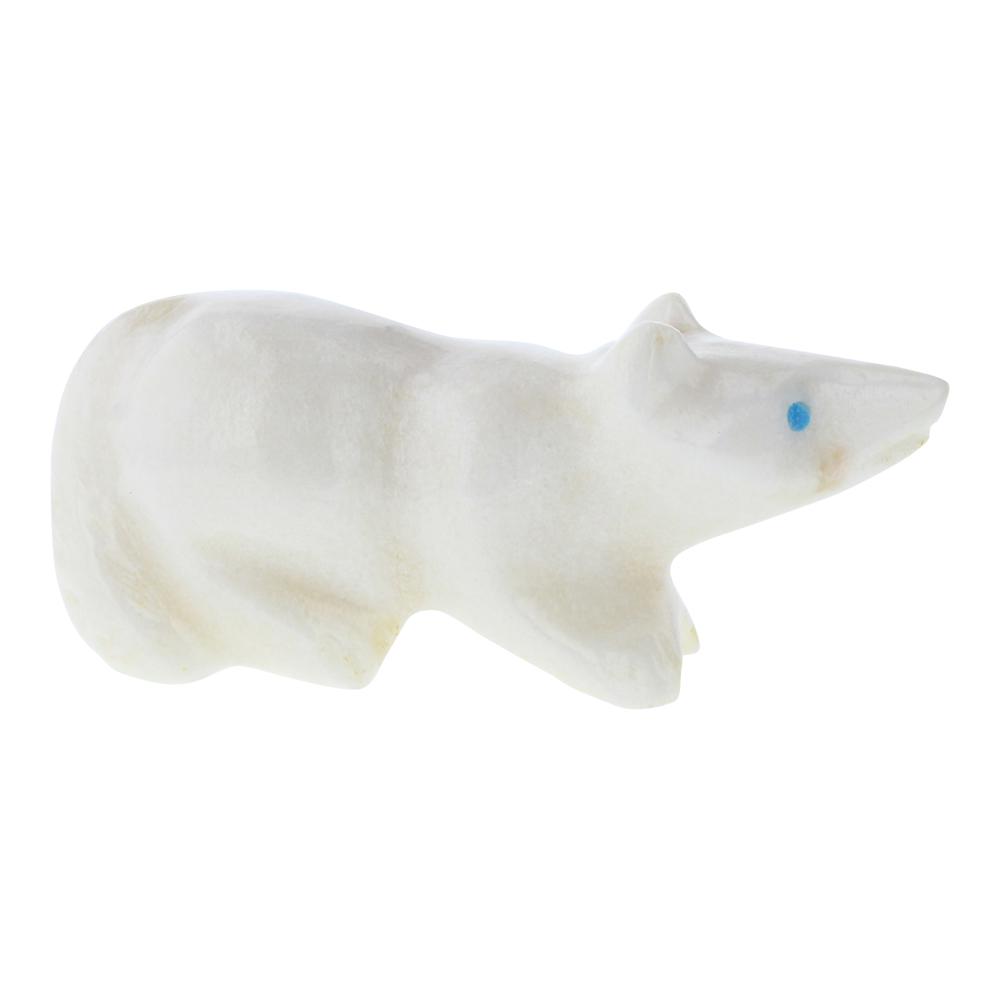 Calvert Bowannie Zuni Carved White Soap Stone Bear (1 of 4)