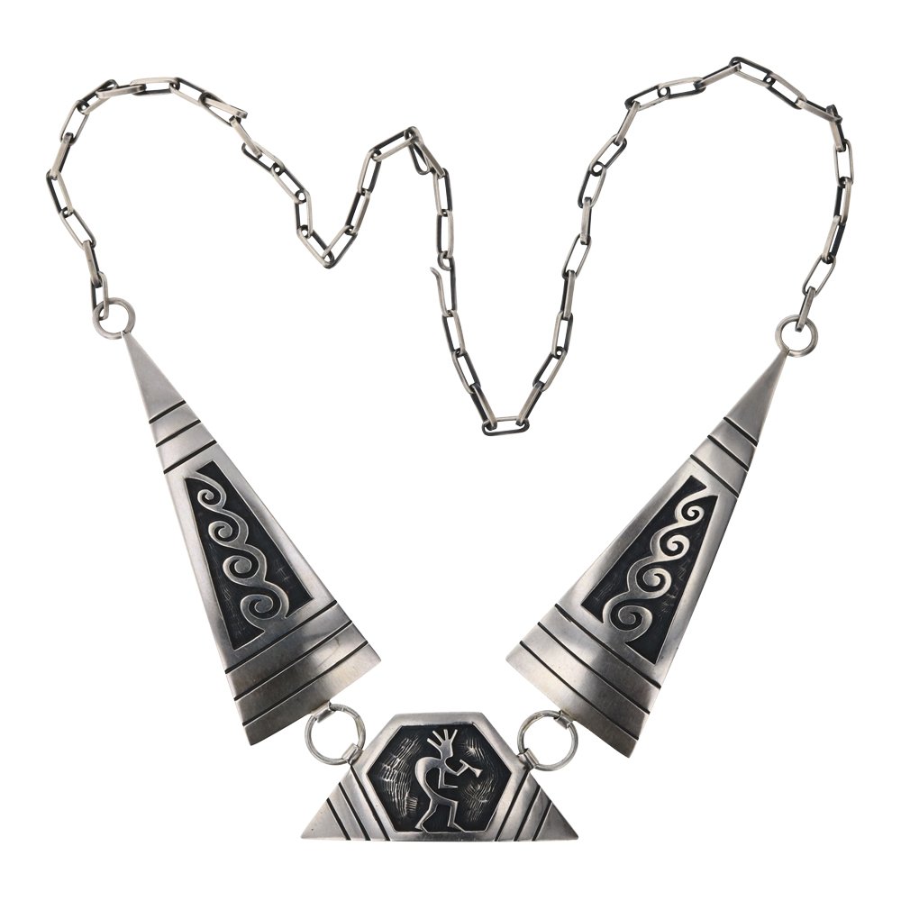 Old Pawn Hopi Kokopelli Overlay Necklace (1 of 3)