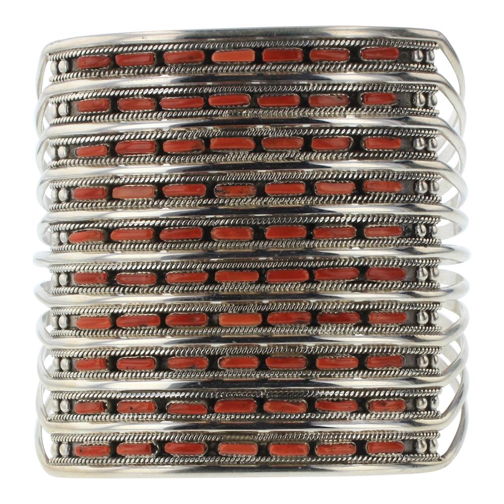 Vintage Needlepoint Coral Bracelet (1 of 3)